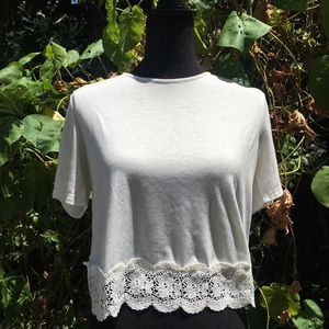 SHEIN lacy open back tshirt size M 🦩